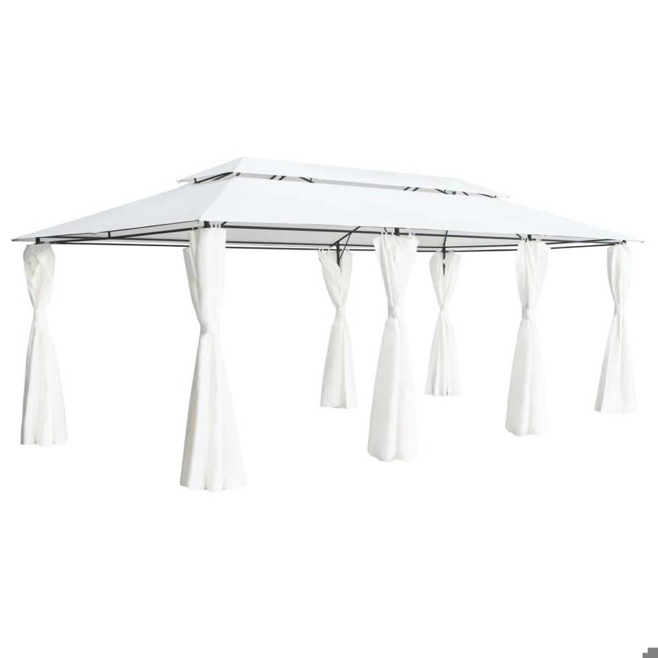 Haba Pavillon mit Vorhängen - 600x298x270 cm (Weiß) 180g/m²