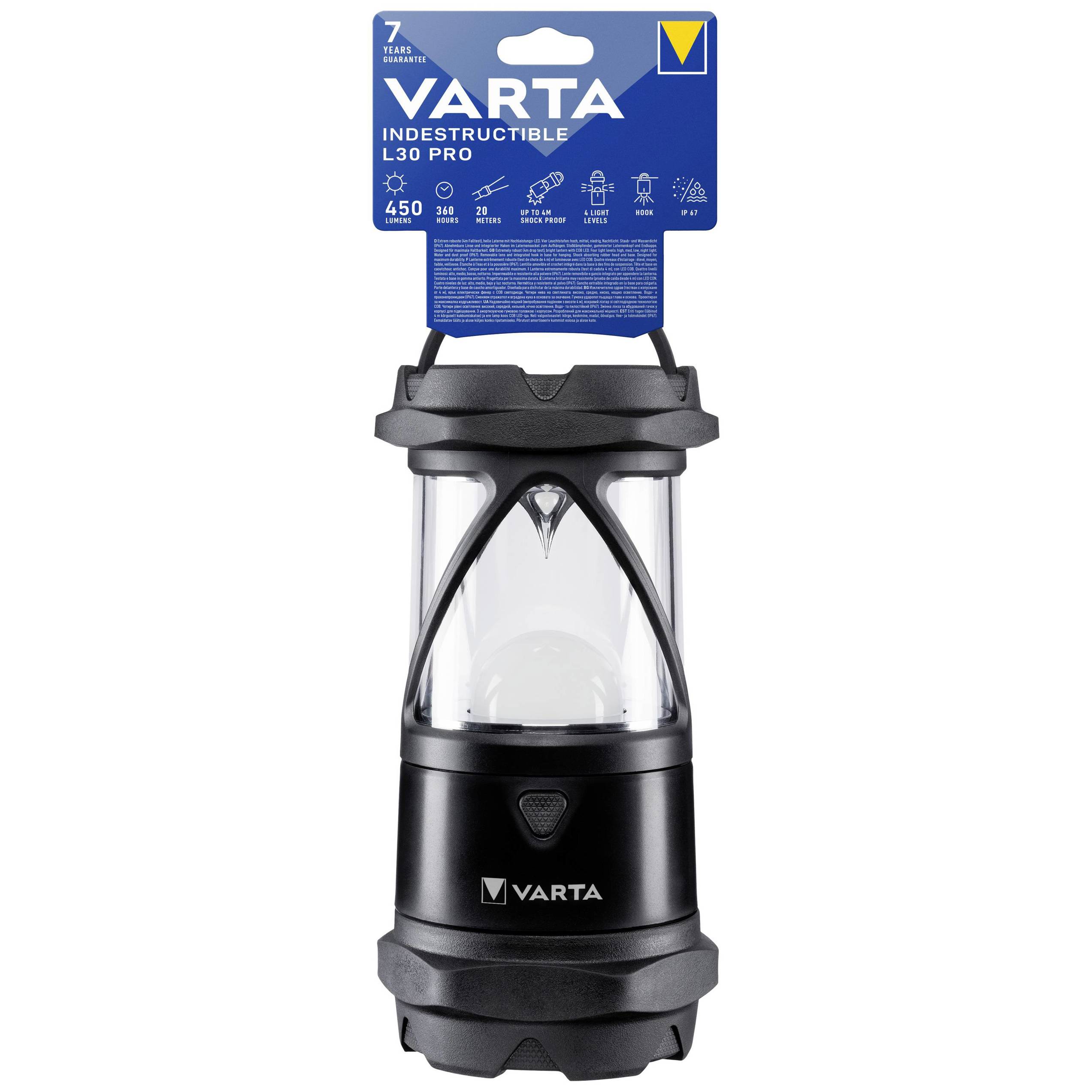 Varta Indestructible - LED Camping-Laterne (1 LED, batteriebetrieben, wasserdicht) 18761101111