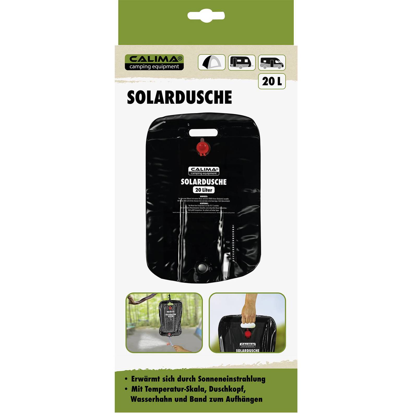 Calima Camping Dusche - Integrierter Kanister (B x H) 39.5 cm x 59 cm - Modell: 46024