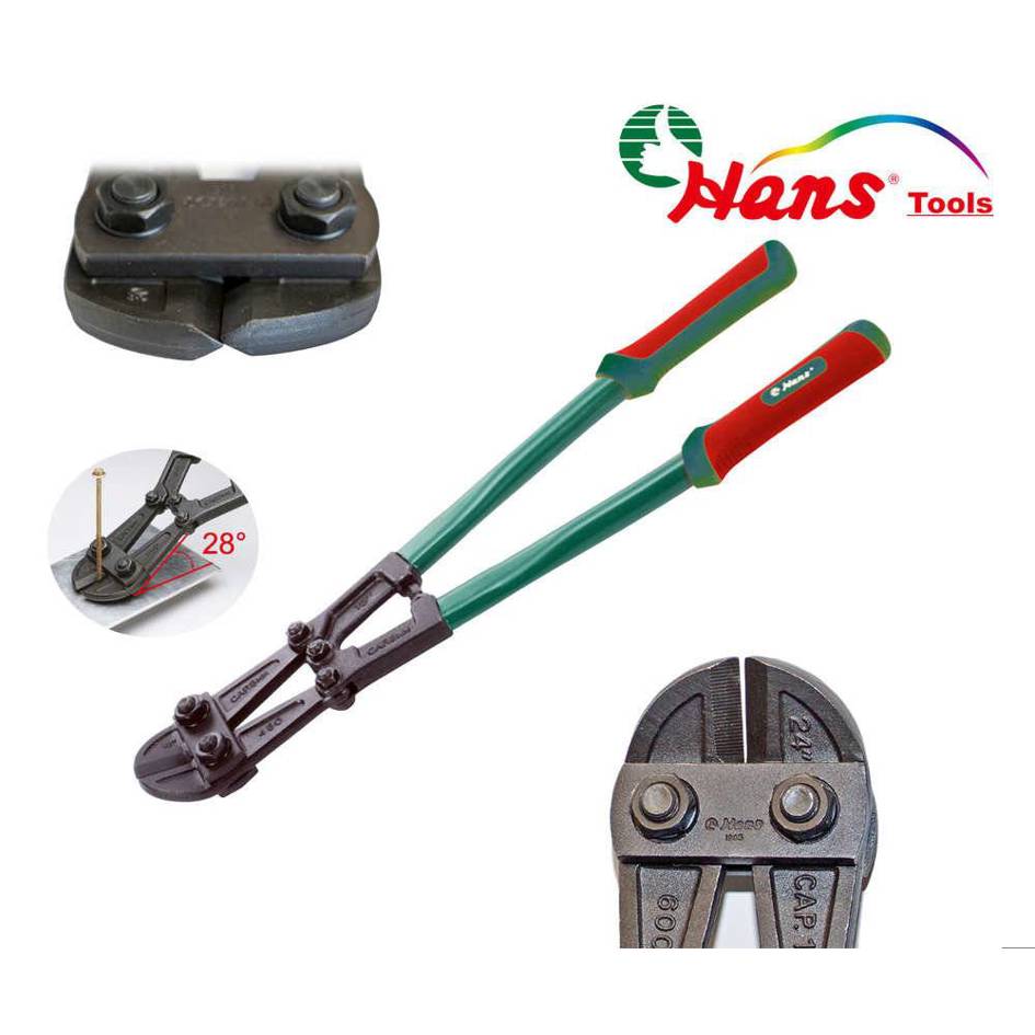 Hans Tools Bolzenschneider - Abgewinkelt (28°) - Wellenschliff
